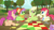 Size: 1280x720 | Tagged: safe, screencap, apple rose, auntie applesauce, granny smith, sew 'n sow, earth pony, pony, apple family reunion, g4, cutie mark, female, flashback, lying down, prone, quilt, spanish description, young apple rose, young auntie applesauce, young granny smith, younger