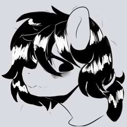 Size: 3000x3000 | Tagged: safe, artist:viktiipunk, oc, oc only, oc:floor bored, pony, bust, female, high res, mare, monochrome, portrait, solo