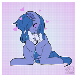 Size: 2000x2000 | Tagged: safe, artist:lionbun, oc, oc:jewel blue, oc:shadow blue, earth pony, pegasus, pony, cute, female, filly, foal, happy, high res, love, mare, mother and child, mother and daughter, patreon, patreon reward