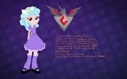 Size: 2048x1281 | Tagged: safe, artist:drsquee, cozy glow, equestria girls, g4, alicorn amulet, clothes, dress, equestria girls-ified, solo