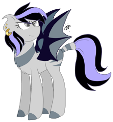 Size: 1515x1642 | Tagged: safe, artist:gallantserver, oc, oc only, oc:starry knight, bat pony, pony, concave belly, female, mare, offspring, parent:night guard, parent:zecora, parents:guardcora, simple background, solo, transparent background