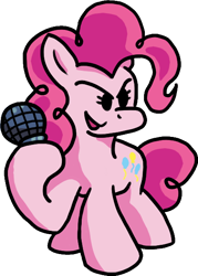 Size: 432x603 | Tagged: safe, artist:swordsmen, pinkie pie, earth pony, pony, g4, cutie mark, friday night funkin', microphone, rap battle, simple shading, solo, video game
