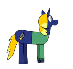 Size: 437x413 | Tagged: safe, artist:eevee932, oc, oc only, oc:mythic firefly, pony, unicorn, clothes, colored, digital art, horn, male, simple background, unicorn oc, white background