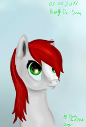 Size: 731x1080 | Tagged: safe, artist:vinelly-de-sun, oc, oc only, earth pony, pony, bust, earth pony oc, signature, solo