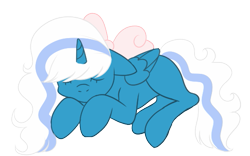 Size: 545x340 | Tagged: safe, artist:cryptidmars, oc, oc:fleurbelle, alicorn, pony, alicorn oc, bow, female, hair bow, horn, mare, simple background, sleeping, solo, transparent background, wings