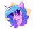 Size: 1651x1425 | Tagged: safe, artist:lollipony, izzy moonbow, pony, unicorn, g5, abstract background, cute, eyelashes, female, izzybetes, looking at you, mare, signature, smiling, solo