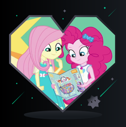 Size: 1280x1284 | Tagged: safe, artist:3d4d, edit, edited screencap, screencap, fluttershy, pinkie pie, equestria girls, equestria girls specials, g4, my little pony equestria girls: better together, my little pony equestria girls: rollercoaster of friendship, female, lesbian, ship:flutterpie, shipping, valentine's day card