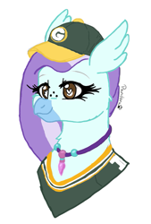 Size: 437x646 | Tagged: safe, artist:pandorasia, oc, oc only, oc:ocean breeze, oc:ocean breeze (savygriffs), classical hippogriff, hippogriff, american football, baseball cap, beak, birb, bust, cap, clothes, freckles, green bay packers, hat, heart eyes, hippogriff oc, jersey, jewelry, necklace, nfl, portrait, simple background, smiling, solo, sports, white background, wingding eyes