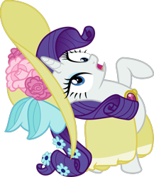 Size: 1112x1282 | Tagged: safe, artist:sollace, rarity, pony, unicorn, g4, sweet and elite, .svg available, backbend, clothes, derp, dress, hat, open mouth, raised leg, show accurate, simple background, solo, svg, transparent background, vector