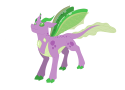 Size: 3064x2200 | Tagged: safe, artist:xtaibufox, oc, oc:petiole, dragonling, hybrid, high res, interspecies offspring, magical gay spawn, offspring, parent:spike, parent:thorax, parents:thoraxspike, simple background, solo, transparent background