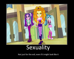 Size: 999x800 | Tagged: safe, artist:thejboy88, edit, edited screencap, screencap, adagio dazzle, aria blaze, sonata dusk, equestria girls, g4, my little pony equestria girls: rainbow rocks, motivational poster, the dazzlings