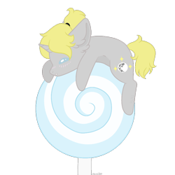 Size: 800x800 | Tagged: safe, artist:katelynleeann42, oc, oc only, oc:moon beam, pony, unicorn, candy, chibi, female, food, lollipop, mare, simple background, solo, transparent background