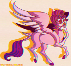 Size: 1280x1192 | Tagged: safe, artist:horsecrimes, pipp petals, pegasus, pony, g5, female, heart eyes, hooves, one eye closed, red eyes, red-eyed pipp, skinny pipp, solo, tongue out, wingding eyes, wink, wrong eye color