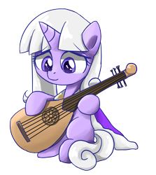 Size: 3107x3484 | Tagged: safe, artist:ce2438, oc, oc only, oc:little ghost, pony, unicorn, female, guitar, high res, moorish guitar, musical instrument, simple background, solo, transparent background