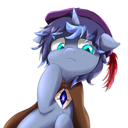 Size: 3000x3000 | Tagged: safe, artist:ce2438, oc, oc only, oc:moonlight toccata, pony, unicorn, clothes, female, hat, high res, simple background, solo, transparent background