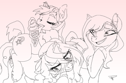 Size: 2760x1816 | Tagged: safe, artist:prismspark, izzy moonbow, pipp petals, sunny starscout, pegasus, pony, unicorn, g5, leak, food, ice cream, ms paint, riding, submissive, teasing