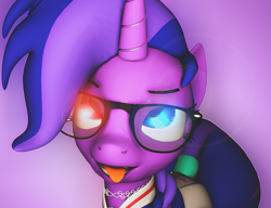 Size: 1139x877 | Tagged: safe, oc, oc:valentine dazzle, pony, unicorn, 3d, ahegao, bust, eyes rolling back, heterochromia, horn, open mouth, source filmmaker, tongue out, unicorn oc, valentine dazzle
