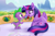 Size: 4550x2975 | Tagged: safe, artist:greenbrothersart, spike, twilight sparkle, alicorn, dragon, pony, g4, balcony, canterlot, crying, duo, female, handkerchief, male, one eye closed, open mouth, ponyville, ponyville town hall, reflection, scenery, sitting, tears of joy, tissue, twilight sparkle (alicorn), twilight's castle, wiping tears