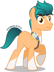 Size: 1300x1709 | Tagged: safe, artist:stellardusk, hitch trailblazer, earth pony, pony, g4, g5, blaze (coat marking), coat markings, facial markings, g5 to g4, male, simple background, socks (coat markings), solo, stallion, transparent background