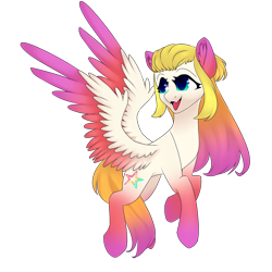 Size: 1280x1280 | Tagged: safe, artist:citrus-flamingo, oc, oc only, oc:exotic pop, pegasus, pony, female, open mouth, simple background, solo, transparent background