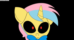 Size: 640x346 | Tagged: safe, artist:pagiepoppie12345, oc, oc:glimmer sparkles, pony, robot, robot pony, unicorn, 1000 hours in ms paint, animatronic, animatronic pony, black sclera, bowtie, female, five nights at freddy's, five nights at pinkie's, mare, roboticization, unregistered hypercam
