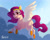 Size: 1280x1024 | Tagged: safe, artist:silentwulv, pipp petals, pegasus, pony, g5, adorapipp, butt, cute, female, flying, happy, headband, mare, open mouth, open smile, pipp butt, plot, red eyes, red-eyed pipp, signature, sky, smiling, solo, spread wings, underhoof, unshorn fetlocks, wings