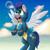 Size: 2000x2000 | Tagged: safe, artist:melodik, soarin', pegasus, pony, g4, bubble, clothes, cloud, cute, flying, happy, high res, male, open mouth, sky, smiling, soarinbetes, stallion, uniform, wonderbolts uniform