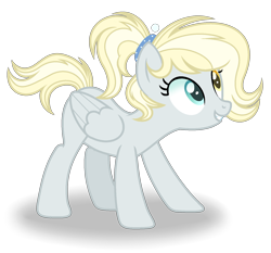 Size: 1728x1609 | Tagged: safe, artist:purplepotato04, pegasus, pony, female, heterochromia, mare, offspring, parent:derpy hooves, parent:double diamond, simple background, solo, transparent background