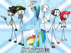 Size: 970x720 | Tagged: safe, artist:asiandra dash, rainbow dash, pegasus, pony, g4, charles calvin, ellie rose, general galeforce, henry stickmin, henry stickmin collection, reginald copperbottom, stick figure, text