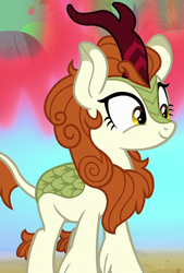 Size: 732x1080 | Tagged: safe, screencap, autumn blaze, kirin, g4, sounds of silence, awwtumn blaze, cropped, cute, fire, smiling