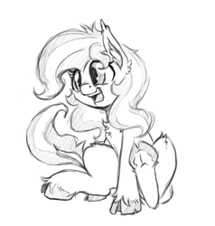 Size: 956x1006 | Tagged: safe, artist:alazak, oc, oc only, oc:pearl, earth pony, pony, monochrome, solo