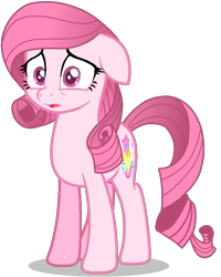 Size: 703x879 | Tagged: safe, artist:muhammad yunus, oc, oc only, oc:annisa trihapsari, earth pony, pony, g4, my little pony: the movie, female, floppy ears, mare, movie accurate, not rarity, open mouth, pink body, pink hair, sad, sad pony, simple background, solo, transparent background, vector