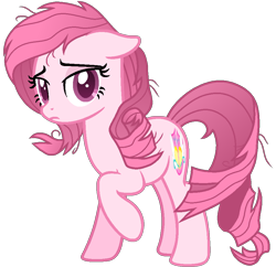 Size: 946x917 | Tagged: safe, artist:muhammad yunus, oc, oc only, oc:annisa trihapsari, earth pony, pony, g4, yakity-sax, female, floppy ears, looking at you, mare, messy mane, not rarity, pink body, pink hair, sad, sad pony, simple background, solo, transparent background, vector