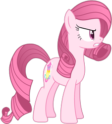 Size: 1450x1601 | Tagged: safe, alternate version, artist:muhammad yunus, oc, oc only, oc:annisa trihapsari, earth pony, pony, g4, angry, earth pony oc, female, gritted teeth, mare, not rarity, pink body, pink hair, simple background, solo, transparent background, vector