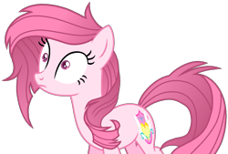 Size: 1241x840 | Tagged: safe, artist:muhammad yunus, oc, oc only, oc:annisa trihapsari, earth pony, pony, g4, testing testing 1-2-3, base used, earth pony oc, female, mare, messy mane, not rarity, pink body, pink hair, simple background, solo, transparent background, vector, wide eyes