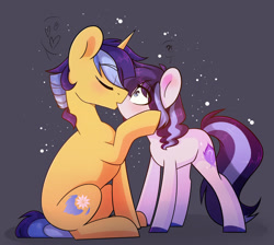 Size: 1280x1148 | Tagged: safe, artist:cloud-fly, oc, oc only, pony, unicorn, female, kissing, male, mare, stallion