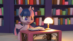 Size: 1920x1080 | Tagged: safe, screencap, twilight sparkle, alicorn, pony, book filled adventure, g4, g4.5, my little pony: stop motion short, book, lamp, solo, stop motion, twilight sparkle (alicorn)