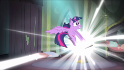 Size: 1136x640 | Tagged: safe, screencap, twilight sparkle, alicorn, pony, g4, power ponies (episode), comic book, cute, faic, female, great moments in animation, gritted teeth, mare, portal, smear frame, solo, teeth, twiabetes, twilight sparkle (alicorn)