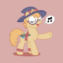 Size: 2000x2000 | Tagged: safe, artist:mediocremare, earth pony, pony, female, glasses, high res, little witch academia, lotte yanson, mare, music notes, ponified, simple background, solo