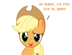 Size: 3000x2279 | Tagged: safe, artist:keronianniroro, applejack, earth pony, pony, g4, applejack's hat, cowboy hat, female, hat, high res, looking at you, open mouth, simple background, solo, talking to viewer, white background
