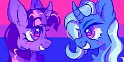 Size: 1996x1000 | Tagged: artist needed, source needed, safe, trixie, twilight sparkle, g4, bisexual pride flag, female, lesbian, pride, pride flag, ship:twixie, shipping