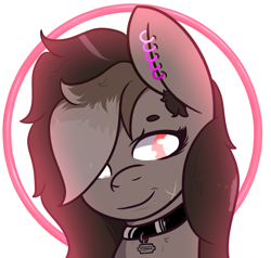 Size: 994x947 | Tagged: safe, artist:lazerblues, oc, oc:kitkat, collar, ear piercing, piercing