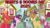 Size: 2064x1161 | Tagged: safe, anonymous artist, big macintosh, cheerilee, feather bangs, marble pie, sugar belle, earth pony, pony, unicorn, g4, 2021, boyfriend and girlfriend, confused, feather bangs gets all the mares, featherlee, female, friendship, hearts and hooves day, holiday, husband and wife, implied polyamory, implied threesome, looking at each other, lucky bastard, male, marblebangs, marblebangslee, mare, pair the spares, ponyville, ship:sugarmac, shipping, shy, smiling, stallion, straight, teeth, valentine's day, youtube link in the description