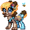 Size: 100x100 | Tagged: safe, artist:avui, oc, oc:honeycub, bee, hybrid, insect, animated, pixel art