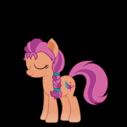 Size: 720x720 | Tagged: safe, artist:yudhaikeledai, sunny starscout, pegasus, pony, g4, g5, animal crossing, animated, black background, cute, eyes closed, female, g5 to g4, mare, open mouth, simple background, smiling, solo, sound, spoiler, sunnybetes, webm