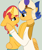 Size: 1098x1304 | Tagged: safe, artist:jadeharmony, flash sentry, sunset shimmer, pony, unicorn, g4, aladdin, female, jasmine, male, ship:flashimmer, shipping, straight