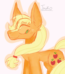 Size: 800x900 | Tagged: safe, artist:php163, applejack, earth pony, pony, g4, art, cute, cutie mark, digital art, doodle, ear fluff, female, freckles, jackabetes, mare, missing accessory, signature, simple background, sketch, smiling, solo, white background, wip