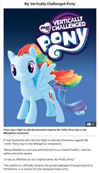 Size: 662x1152 | Tagged: safe, rainbow dash, g4, my little pony logo, op is a duck, op is trying to start shit, parody, the sun news, weird, wtf