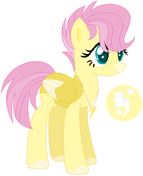 Size: 366x450 | Tagged: safe, artist:farkaska21, fluttershy, pegasus, pony, g4, alternate cutie mark, alternate universe, freckles, jewelry, necklace, simple background, solo, white background