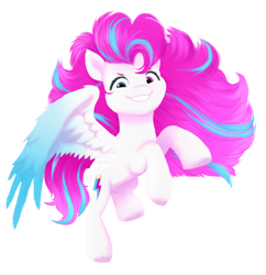 Size: 766x791 | Tagged: safe, artist:unoriginai, zipp storm, pegasus, pony, g5, colored wings, evil smile, female, first zipp storm fanart on derpibooru, gradient wings, grin, heterochromia, looking at you, mare, simple background, smiling, solo, teeth, transparent background, wings